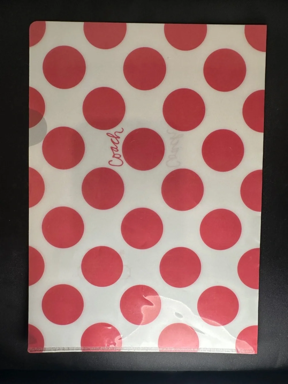 COACH Japan Exclusive Polka Dot & Floral Collectible Clear File Folder Set EUC